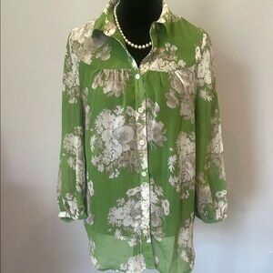 Floral Green Women's Top philosophy brand medium